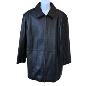 Centigrade Black Leather Jacket Zipper Closure Pockets Missing Tag Women's 2X